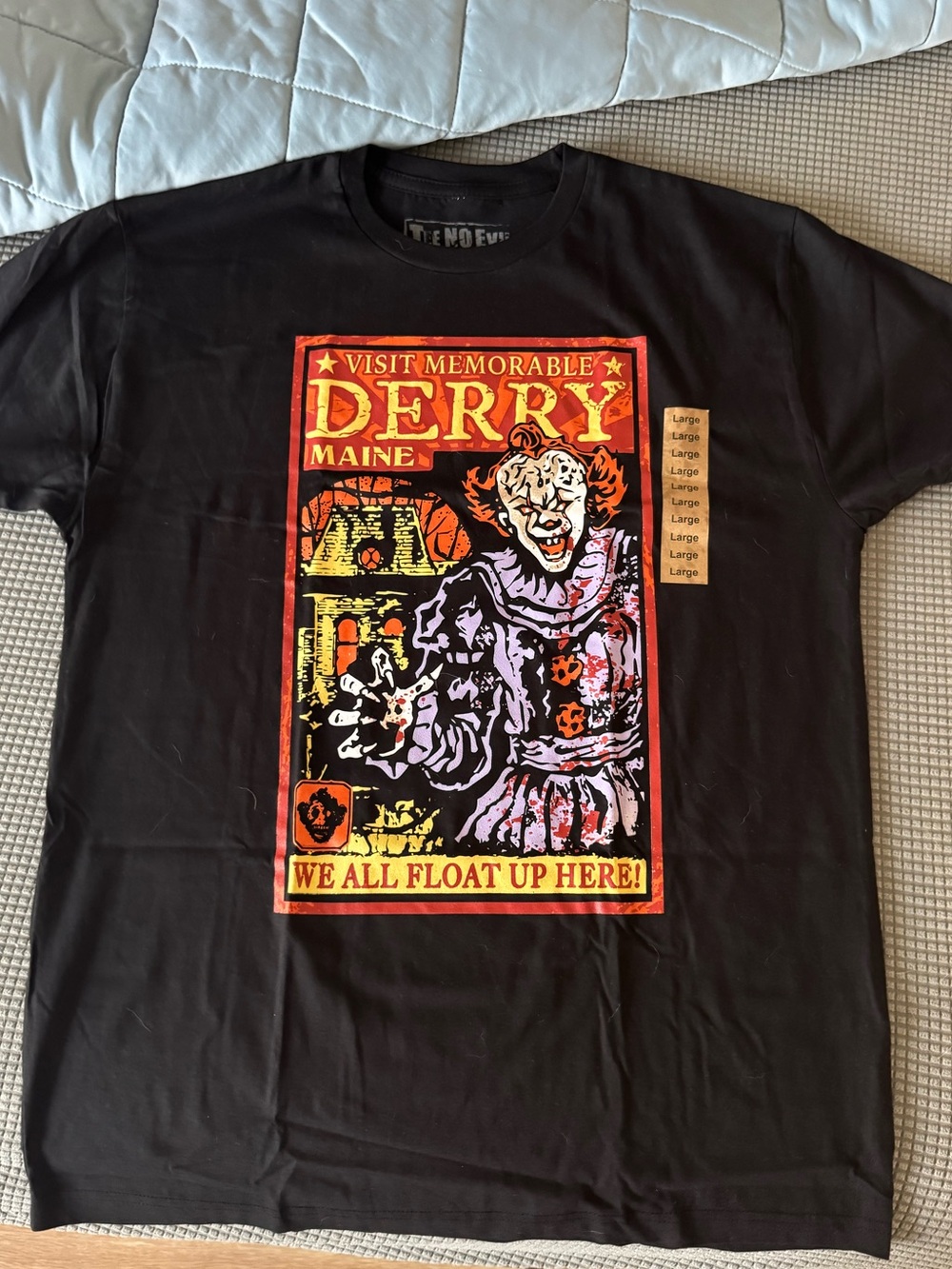 Derry Maine Graphic Tee - Black Pennywise Horror Shirt